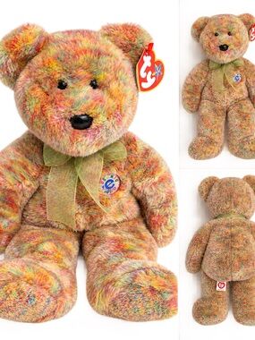 (910-3) TY Speckles e-Bear Beanie Buddy 14” w/ Tag